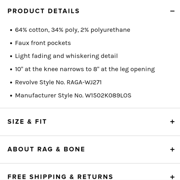 RAG & bone Skinny Jeans 26 Los Feliz W1502K89LOS C8 - Picture 11 of 12